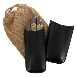 Tampa Fuego Genuine Leather Lined Black Cigar Case